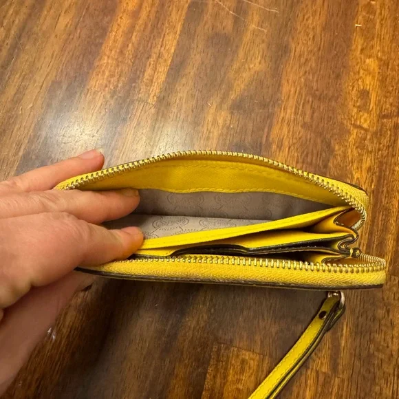 Michael Kors Sunburst Yellow Wallet with strap wristlet - Picture 7 of 9